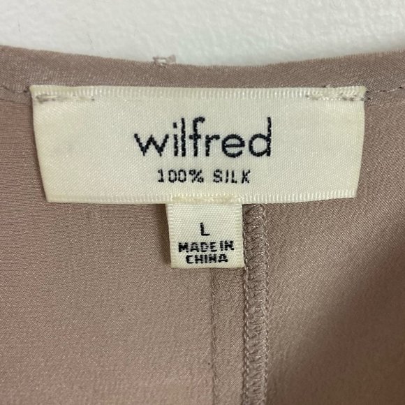 Aritzia Wilfred 100% Silk Camisole Tank Top Minou Tan Beige Size Large Basic - Picture 3 of 11